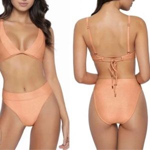 PilyQ Citrine high waist teeny swim bottom